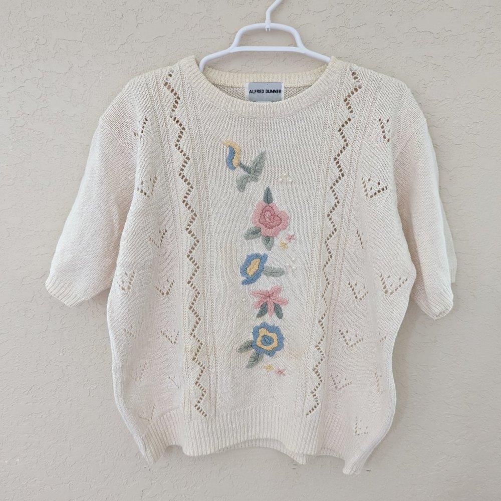Alfred Dunner Vintage Cottage Sweater Size 38